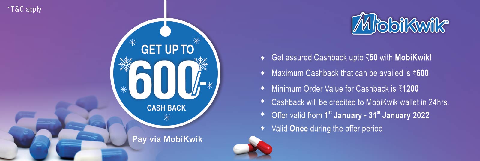 Get Upto 600 Mobikwik Cash Back