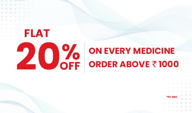 Flat 20 Percentage off on every medicine