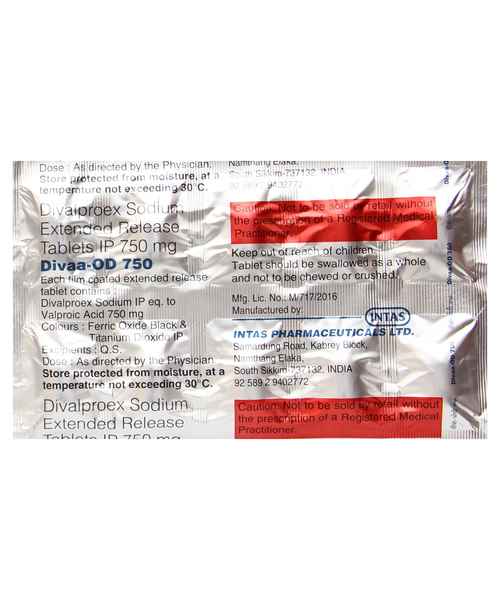 DIVAA OD 750MG TAB ( INTAS PHARMACEUTICALS LTD ) - Buy DIVAA - MedPlusMart