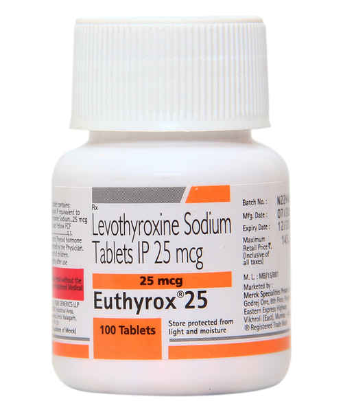Euthyrox 25mcg 100s Tab Merck Limited Buy Euthyrox 25mcg 100s Tab Online At Best Price In India Medplusmart