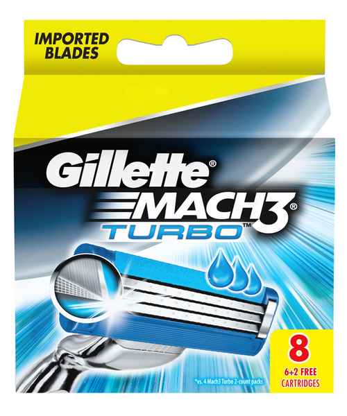 Buy gillette mach3 turbo cartridges 8s Online at best Price in India
