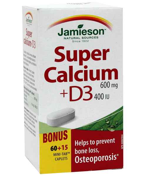 JAMIESON CALCIUM 600MG +VIT D3 400IU 75S TAB ( JAMIESON ) Buy