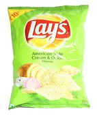 LAYS AMERICAN CREAM AND ONION 25GM
