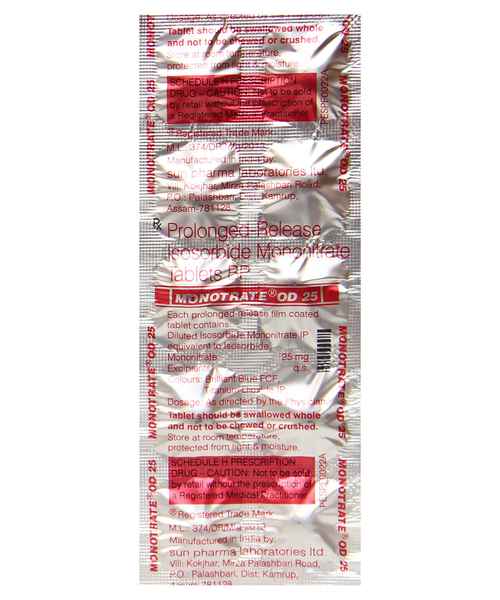 Monotrate Od 25mg Tab ( Sun Pharma ) - Buy Monotrate Od 25mg - Medplusmart