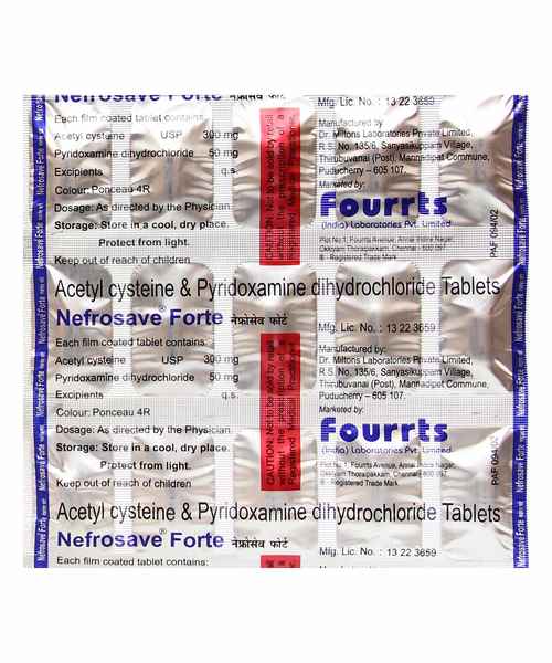 Nefrosave Forte Tab Fourrts India Labs Pvt Ltd Buy Nef Medplusmart 0208