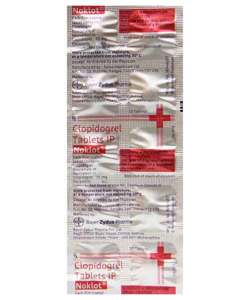 NOKLOT 75MG TAB ( BAYER ZYDUS PHARMA PVT LTD ) - Buy NOKLOT - MedPlusMart