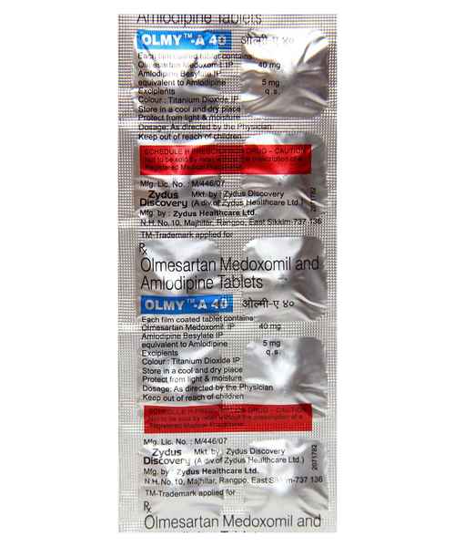 OLMY A 40MG TAB ( ZYDUS HEALTHCARE LTD ) - Buy OLMY A 40MG T - MedPlusMart