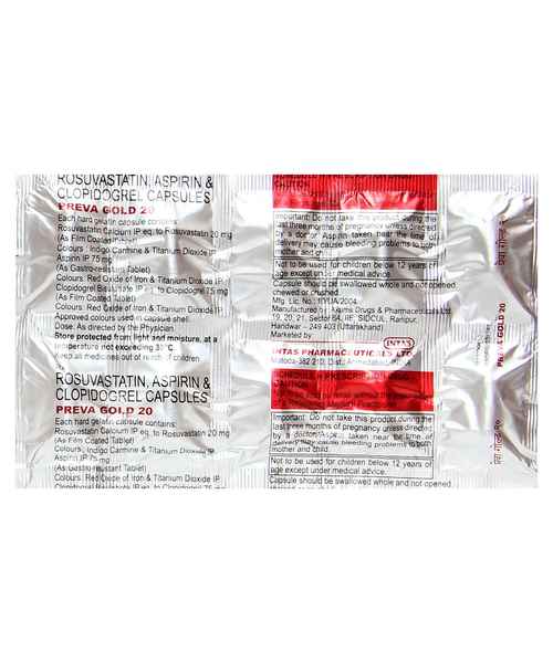 PREVA GOLD 20MG CAP ( INTAS PHARMACEUTICALS LTD ) - Buy PREV - MedPlusMart