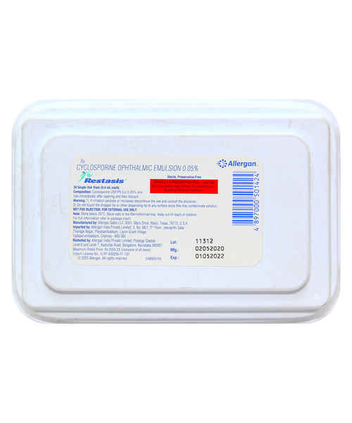 Restasis Ophthalmic 30s 0 4ml Drops Allergan India Pvt Ltd Buy Restasis Ophthalmic 30s 0 4ml Drops Online At Best Price In India Medplusmart