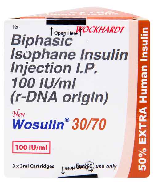 Wosulin 30 70 100iu 3x3ml Cartridges Inj Wockhardt Ltd Buy Wosulin 30 70 100iu 3x3ml Cartridges Inj Online At Best Price In India Medplusmart