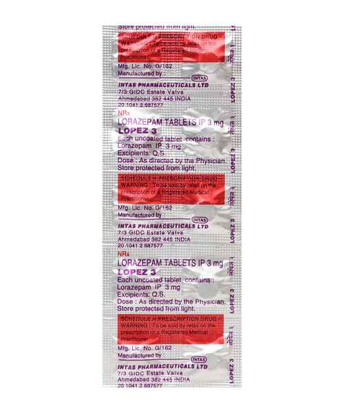 LOPEZ 3MG TAB ( INTAS PHARMACEUTICALS LTD ) - Buy LOPEZ 3MG TAB Online