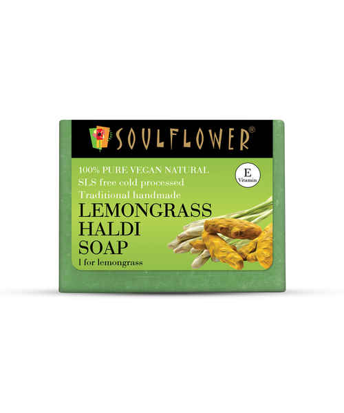 SOULFLOWER LEMONGRASS 100% VEGAN SOAP 150GM