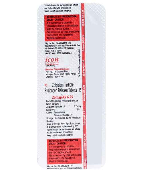 Zolpidem 6.25mg