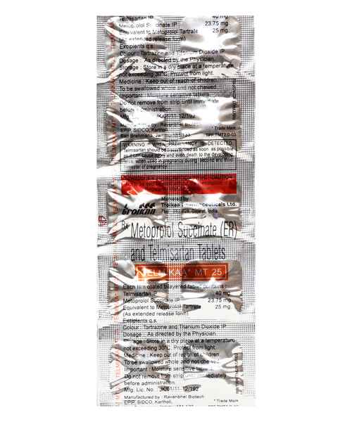 TELMIKAA MT 25MG TAB ( TROIKAA PHARMACEUTICALS LTD ) - Buy TELMIKAA MT