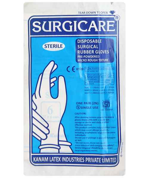 SURGICARE STERILE SURGICAL POWDERED GLOVES SIZE 6 ( KANAM LATEX INDUST
