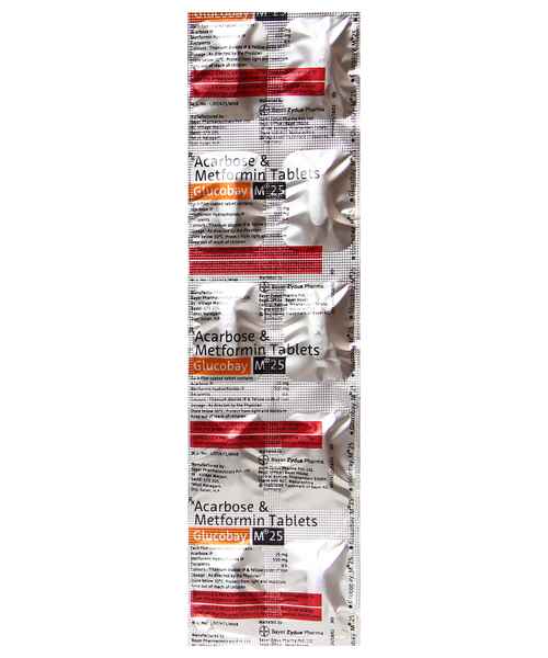 GLUCOBAY M 25MG TAB ( BAYER ZYDUS PHARMA PVT LTD ) Buy GLUCOBAY M 25