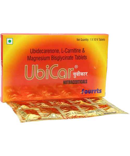 ubidecarenone and l carnitine tablets ubicar UBICAR ( FOURRTS ) TAB ( FOURRTS INDIA LABS PVT LTD )