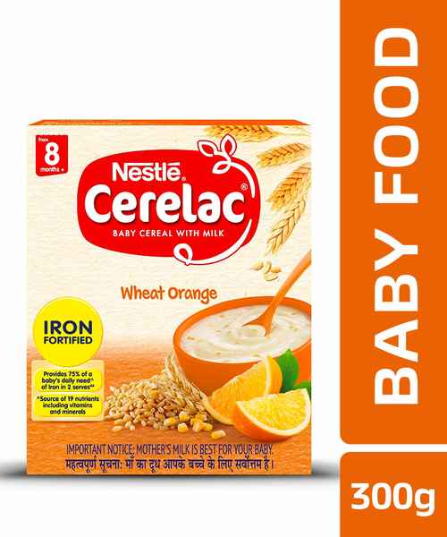 NESTLE CERELAC FORTIFIED BABY CEREAL WITH MILK, WHEAT ORANGE - STAGE 2 300 GM