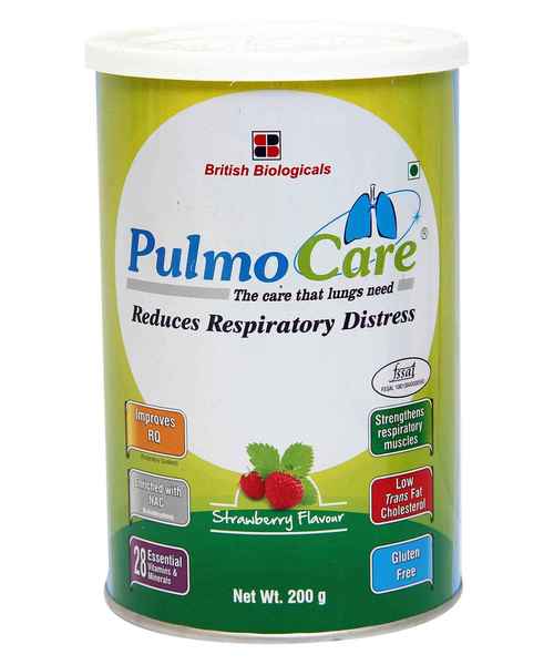 PULMOCARE STRAWBERRY 200GM POWDER ( BRITISH BIOLOGICALS ) - - MedPlusMart