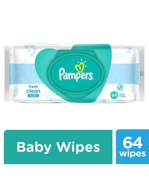 Buy PAMPERS FRESH CLEAN BABY WIPES 64S Online at best Price in India