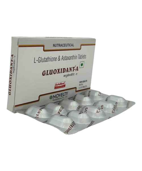 astaxanthin and l glutathione tablets GLUOXIDANT A TAB ( NOVELTY HEALTHSHINE PVT LTD ) стави