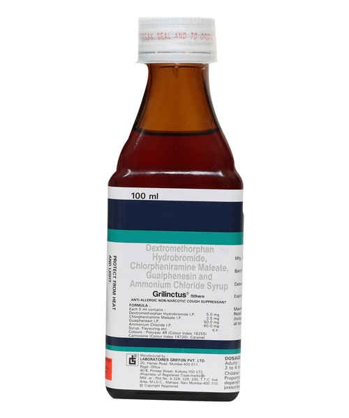 GRILINCTUS 100ML SYP ( FRANCO INDIAN PHARMACEUTICALS PVT LTD ) Buy G