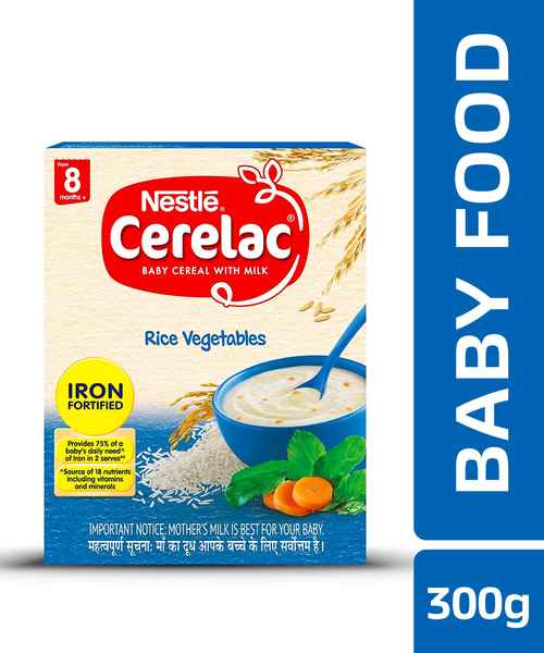 NESTLE CERELAC FORTIFIED BABY CEREAL WITH MILK, RICE VEGETABLES - STAGE 2 300 GM