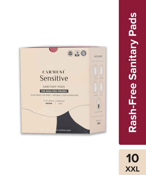Buy Carmesi Sensitive Sanitary pads, Large, 10 pads Online at Best