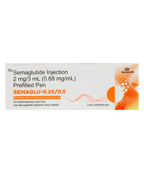 semaglutide 0.25 mg 0.5 ml Buy semaglu 0 25 0 5 pfs pen inj Online at best Price in India