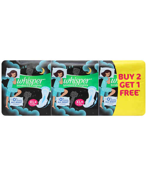 Buy Whisper Bindazzz Nights XXXL Sanitary Pads Online