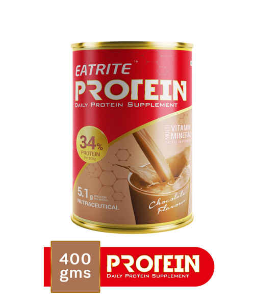 EATRITE PROTEIN CHOCOLATE TIN 400GM POWDER