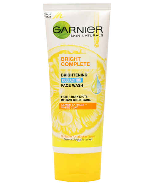 GARNIER BRIGHT COMPLETE DUO ACTION FACE WASH 100GM