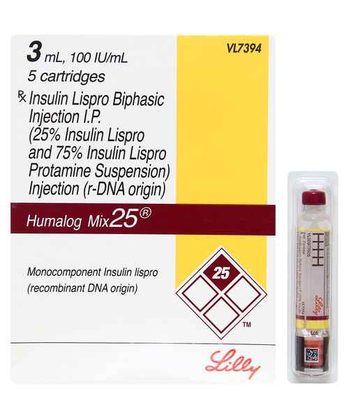 MIX 25 CARTRIDGES INJ(ELI LILLY AND CO INDIA PVT LTD) - Buy MIX 25 CARTRIDGES INJ Online at best Price in India - MedplusMart