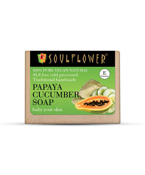 SOULFLOWER PAPAYA CUCUMBER SOAP 150GM