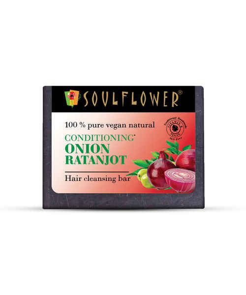SOULFLOWER CONDITIONING ONION RATANJOT HAIR CLEANSING BAR 150GM