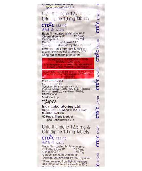 CTD C 12.5MG/10MG TAB ( IPCA LABORATORIES LTD ) - Buy CTD C - MedPlusMart