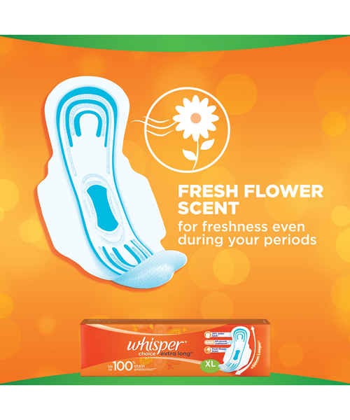 Whisper Choice Sanitary Pads for Women, XL 20 Napkins